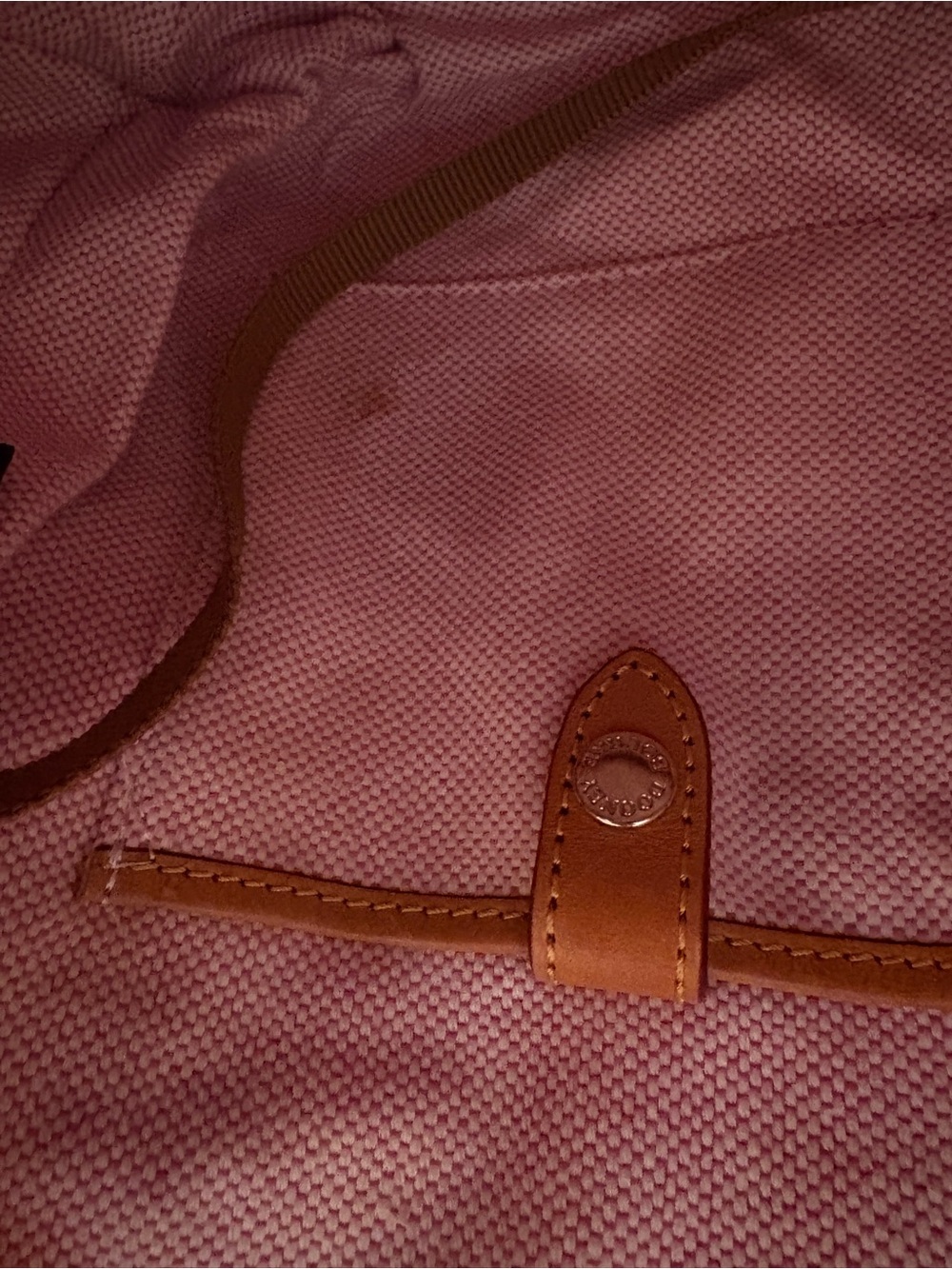 Dooney & Bourke Dillen Burgundy Leather Satchel with Tan Trim - Picture 8 of 10